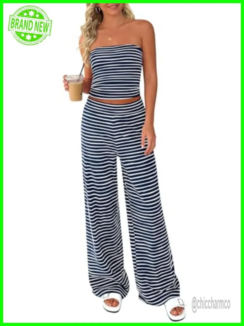 Two Piece Striped Sets Women Matching Loungewear Vacation Outfits Lightweight